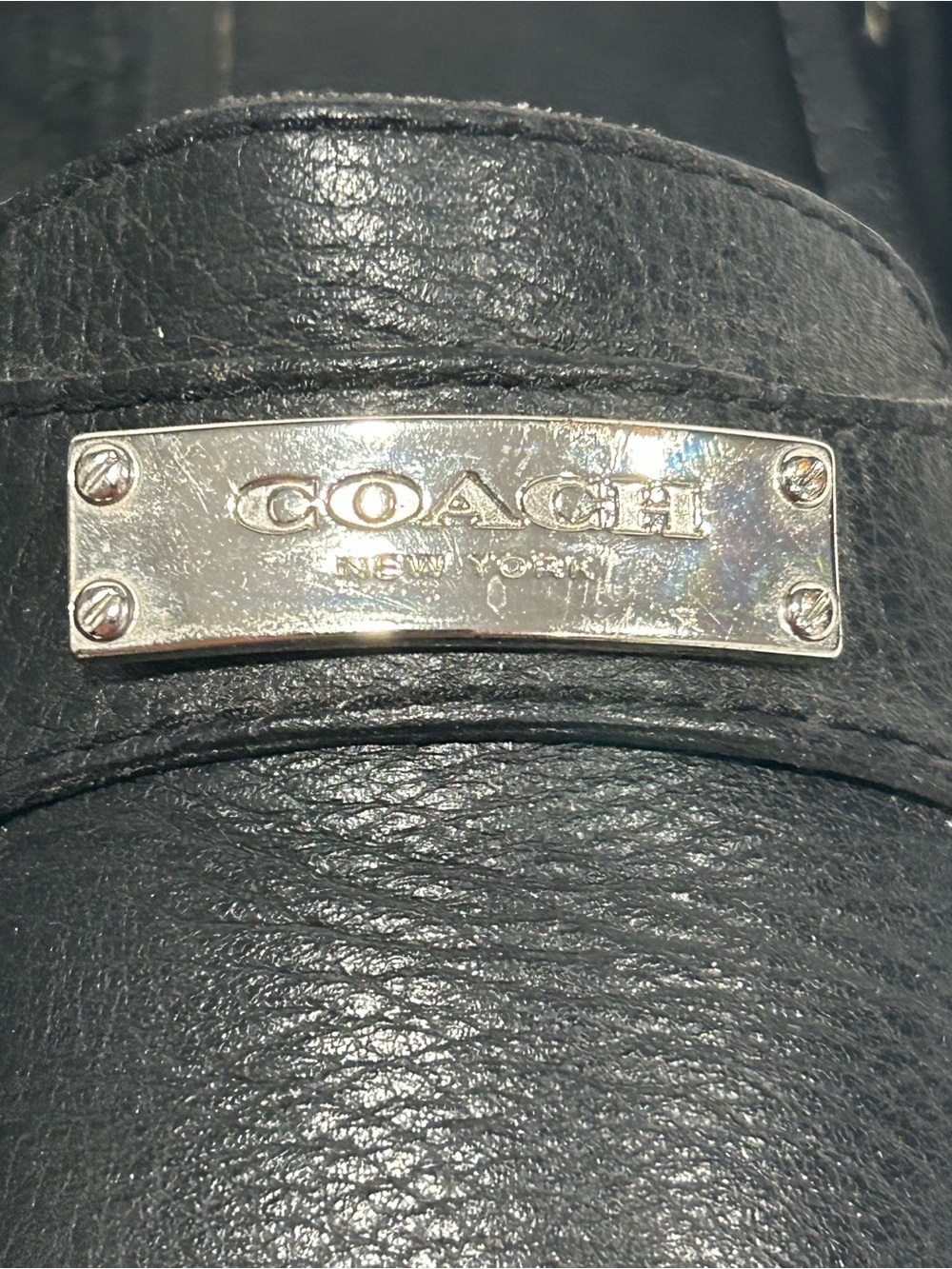 Coach Fredrica Leather Black Pebble Flat Soft Loafers Size 6.5B Driving Shoes - Picture 2 of 13